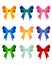 Set of colorful bows