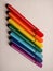 Set of colorful bright markers by rainbow colors