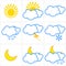 Set of colorful, bright weather icons for your design