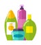 Set of Colorful Care Products Vector Illustration