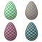 Set of colorful checker pattern Easter eggs, 3d