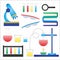 Set of colorful chemical equipment - science illustration