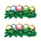 Set of colorful Christmas balls and Christmas tree