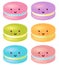Set of Colorful Cute Macaron Characters. Vector Isolated Illustration.