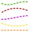 Set of colorful dashed lines in different directions