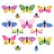 Set of colorful decorative folk insects