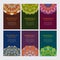 Set of colorful decorative oriental frames for identity, web and prints