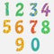 Set of colorful digits