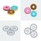 Set of colorful donut icons