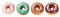 set of colorful doughnuts isolated on white background