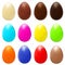 Set colorful Easter eggs