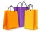 Set of Colorful Empty Shopping Bags . Vector Illustration