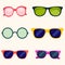 Set of colorful Eyeglass flat design