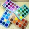 Set colorful of eyeshadow pallete.