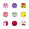 Set of colorful face expression icons