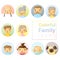 Set of colorful family icons