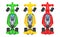 Set of colorful fast motor racing cars, formula 1 one, bolides sport racing car flat vector icons isolated on white background.