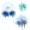 Set of colorful fireworks light on white background