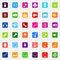 Set of colorful flat media icons