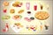 Set of colorful food icons.vector file eps10