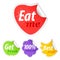 Set of colorful fruit advertising stickers