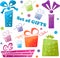 Set of colorful gifts (icons), illustration