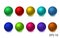 A set of colorful glossy spheres  on white
