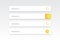 Set of colorful gradient clean style search buttons with yellow vector modern material. Different icons on white forms with