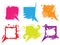 Set of colorful grunge speech bubbles