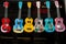 Set of Colorful guitar models