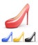 Set of colorful high heels.