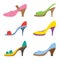 Set Of Colorful High Heels Shoes