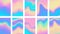Set of colorful hologram banner. Abstract holographic wavy gradient mesh color backgrounds