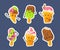 Set of colorful ice cream characters. Cute and funny ice cream characters.