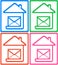 Set colorful icon - symbol mail delivery