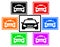 Set colorful icon with taxi car