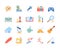 Set of colorful icons with hobbies