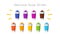 A set of colorful Juice Drinks. Isolated Vector Illustration
