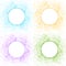 Set of Colorful Light Abstract Circles Frames
