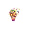 set of colorful lightbulb,Creative idea logo vector icon illustration