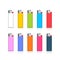 Set of colorful lighters. Template for corporate identity on white background. Realistic collection