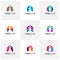 Set of Colorful Lungs Care Logo Concept. Lungs with Colorful Logo Vector. Template Icon Symbol