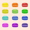 Set of colorful macaroon cakes, french pastries, macarons, dessert, macaroons