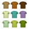 Set of colorful male t-shirts Vector wear printing