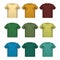 Set of colorful male t-shirts Vector wear printing