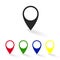 Set of colorful map pointer icons. GPS location symbol.