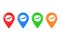 Set of Colorful Map Pointer Pins with Airplane Icon. 3d Rendering