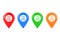 Set of Colorful Map Pointer Pins Icons with You Are Here Sign. 3d Rendering