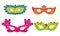 Set of colorful masks for carnivals costumes vector illustration