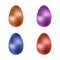 Set of colorful metallic Easter eggs